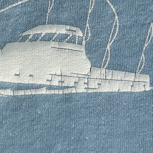 Vintage 90s Port St Lucie PSL Anglers Club Polo Shirt Fishing Blue Mens L Large - Picture 5 of 9